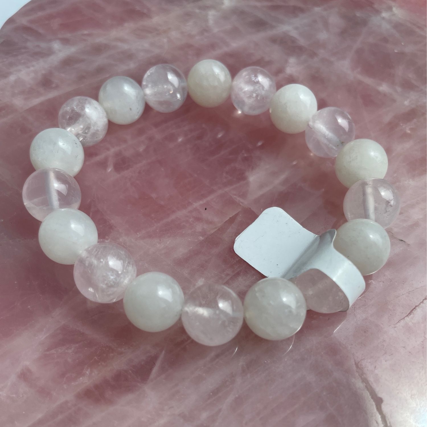 Rosenquarz/Mondstein Armband