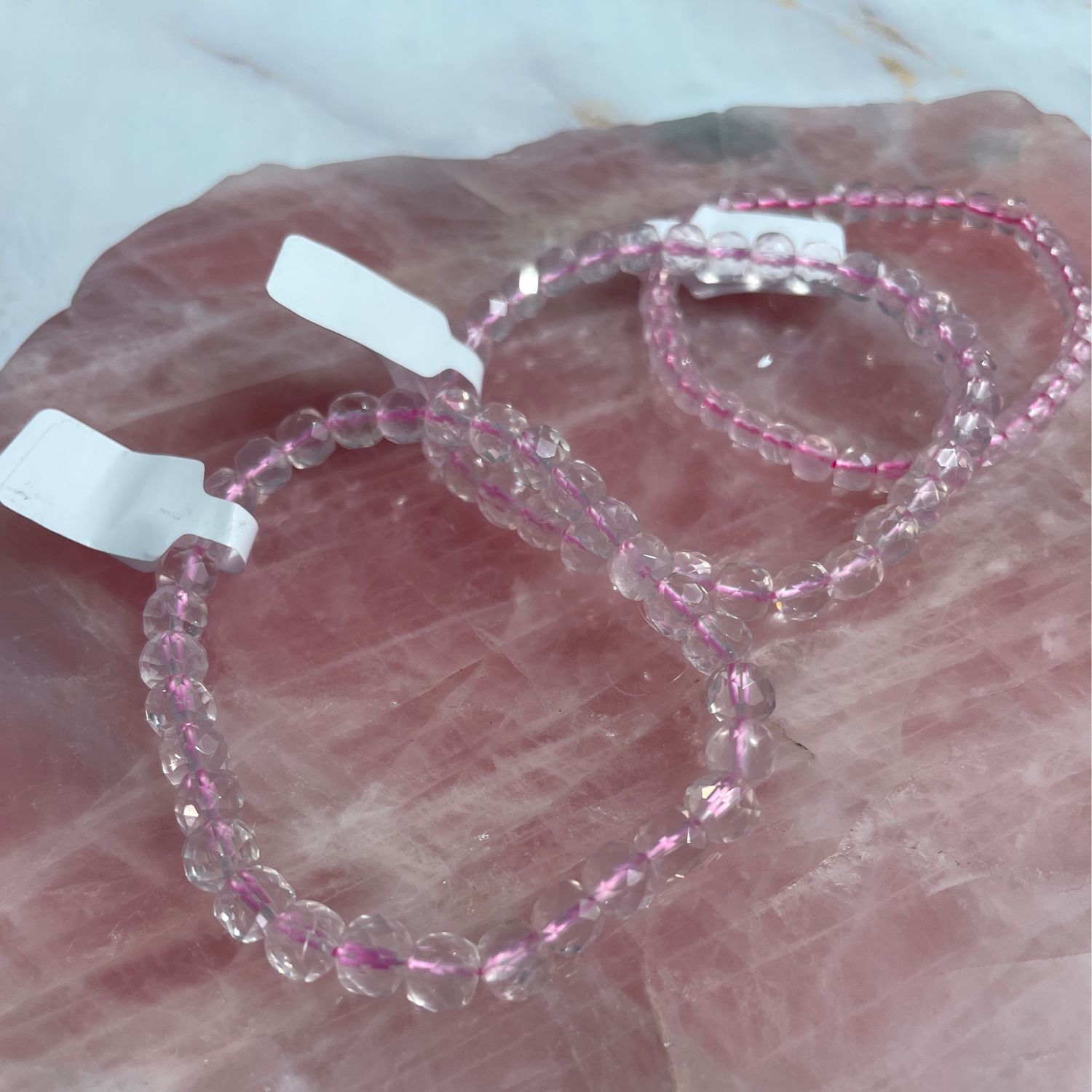 Rosenquarz x Armbänder,facettiert