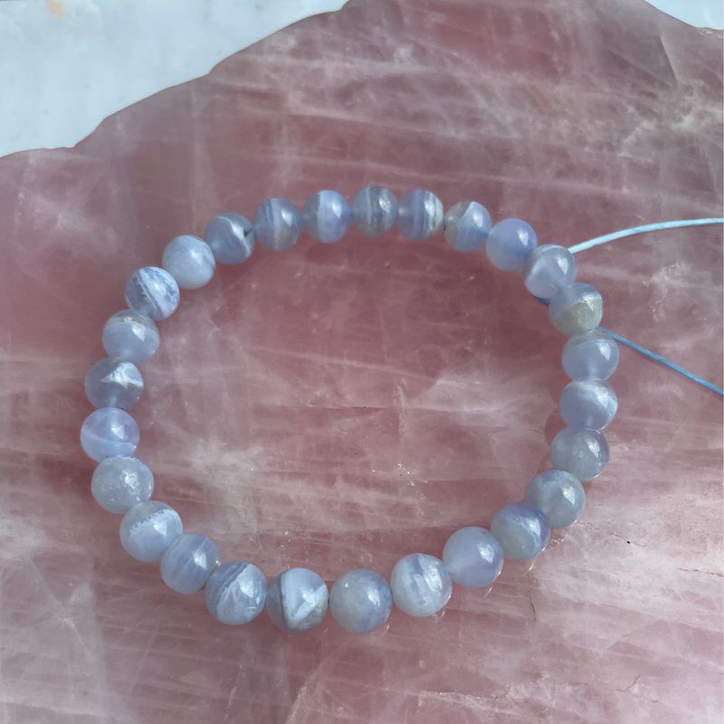 Blue lace Achat x Armband