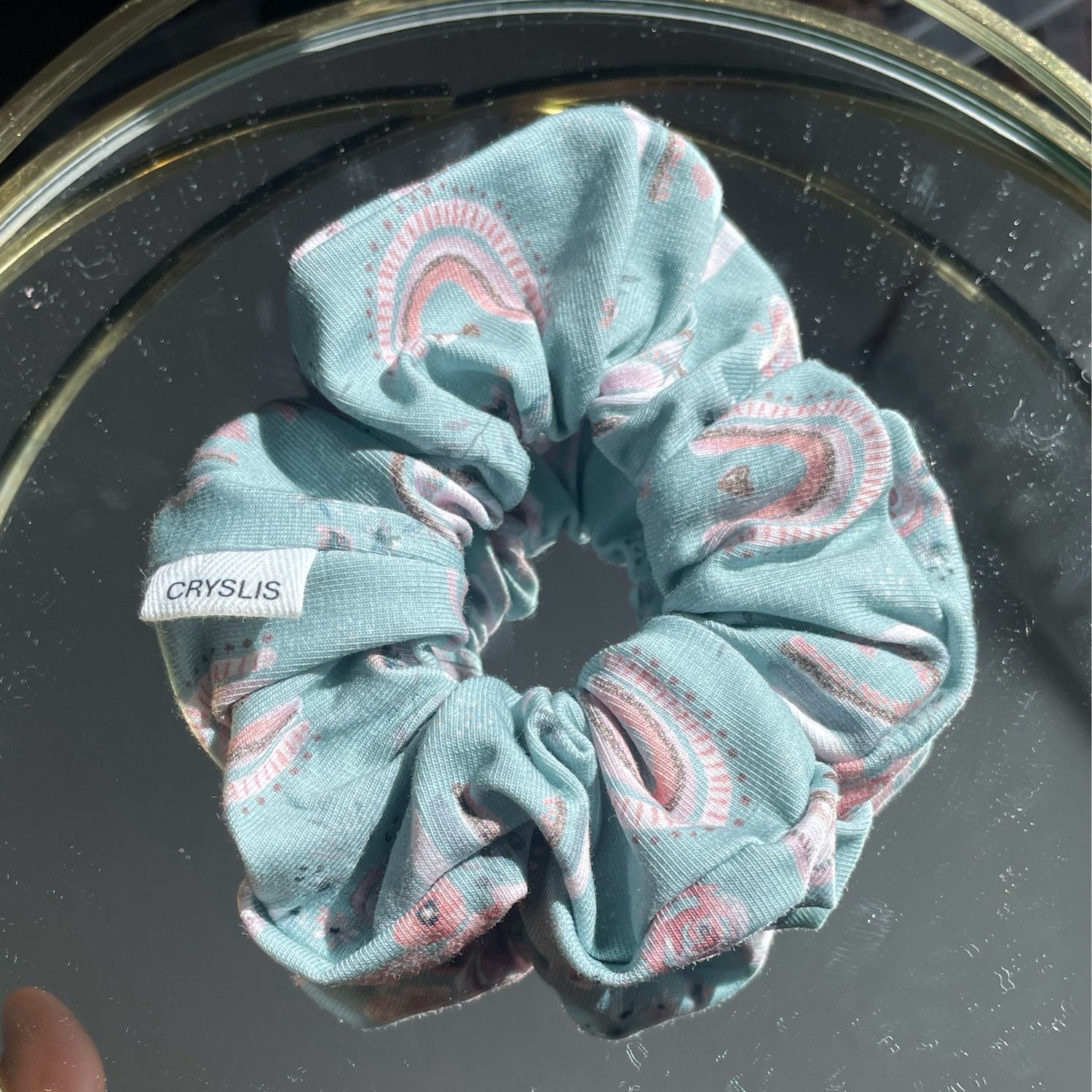 Scrunchie Regenbogen blau