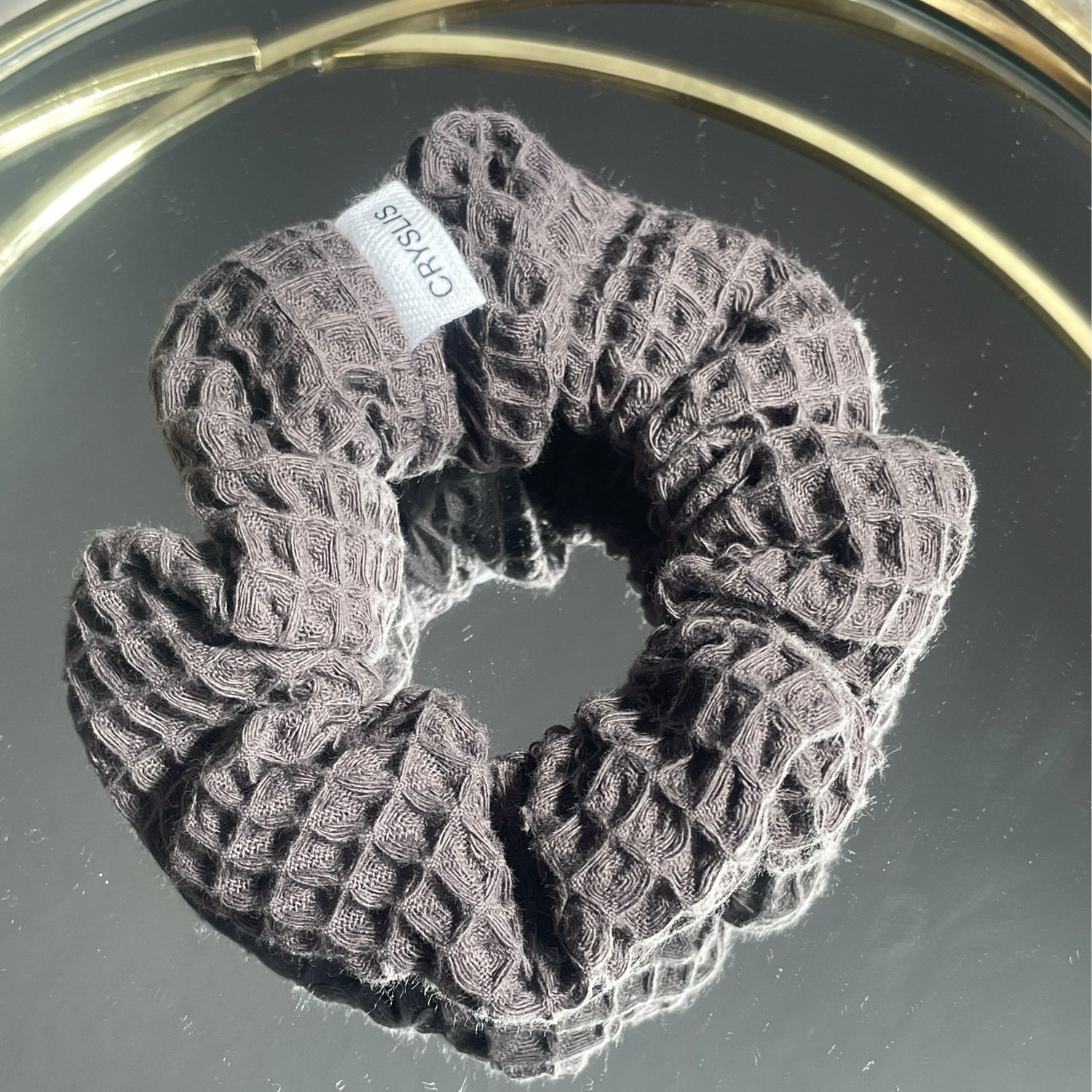 Scrunchie Waffel grau
