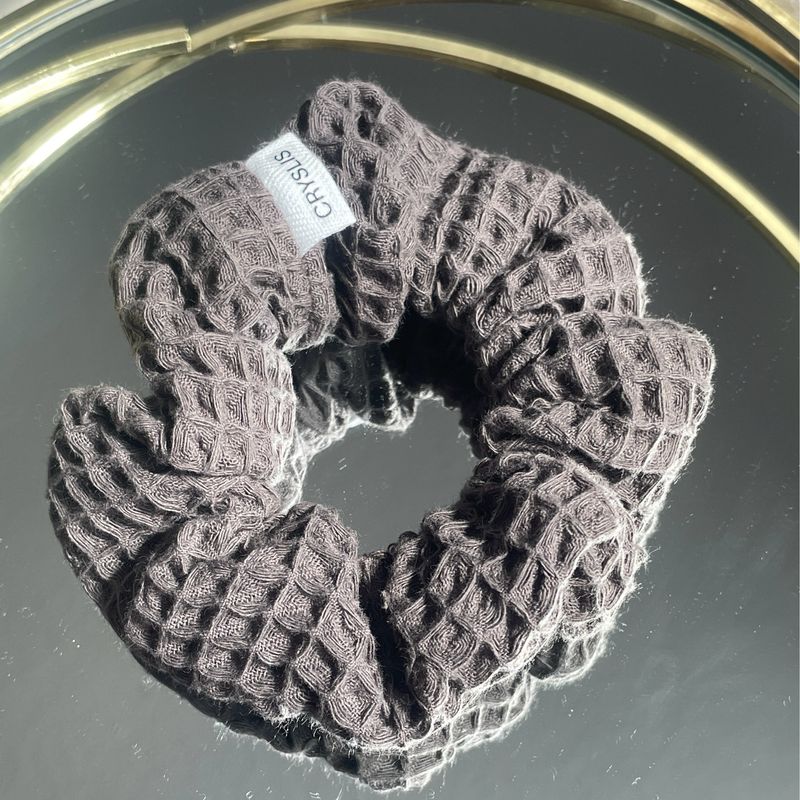 Scrunchie Waffel grau