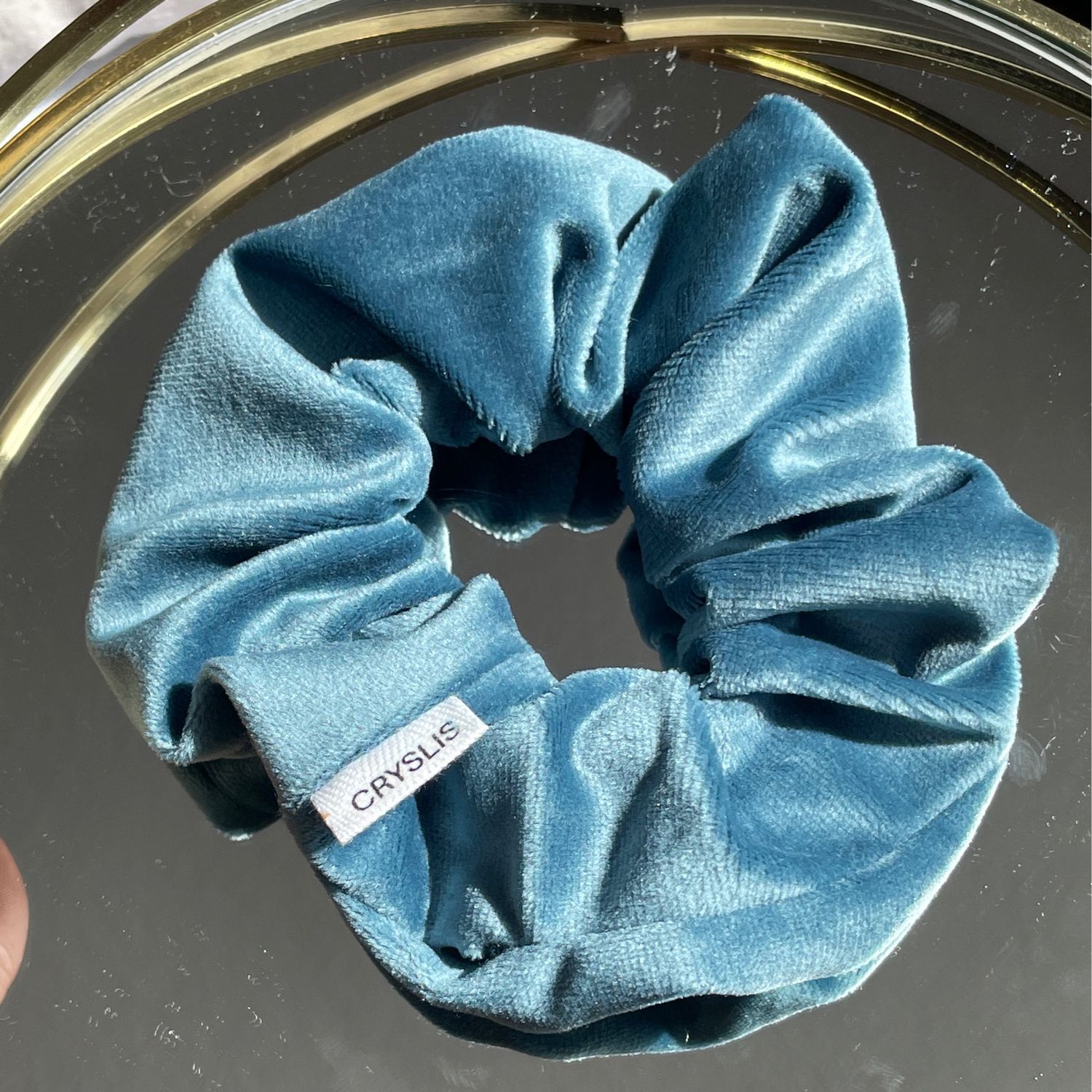 Scrunchie samt Petrol hell