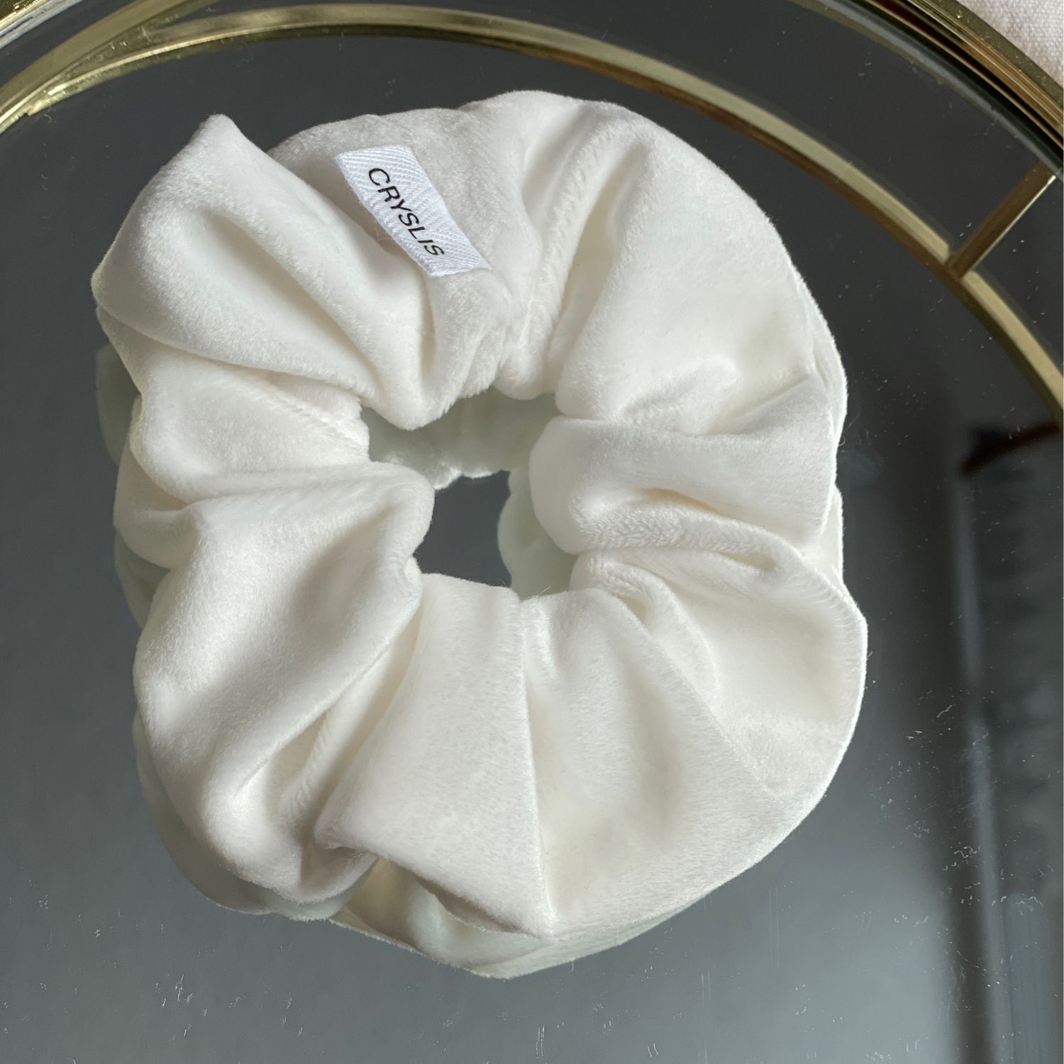 Scrunchie Samt weiß