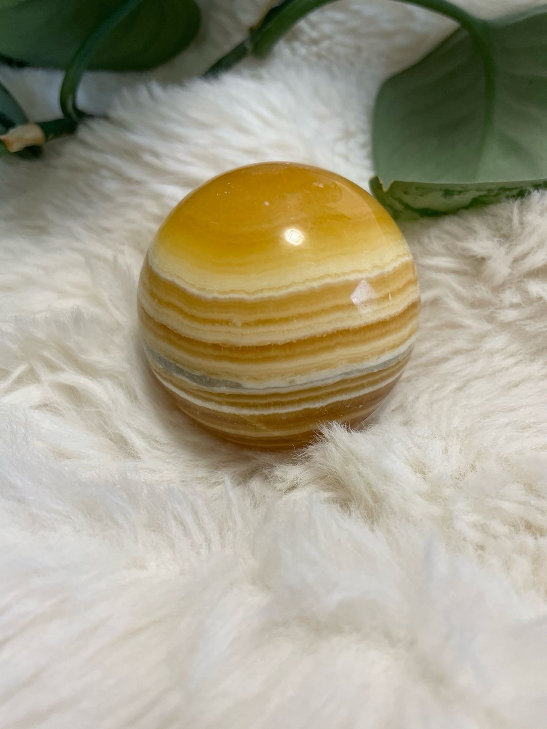 Orangencalcit Kugel