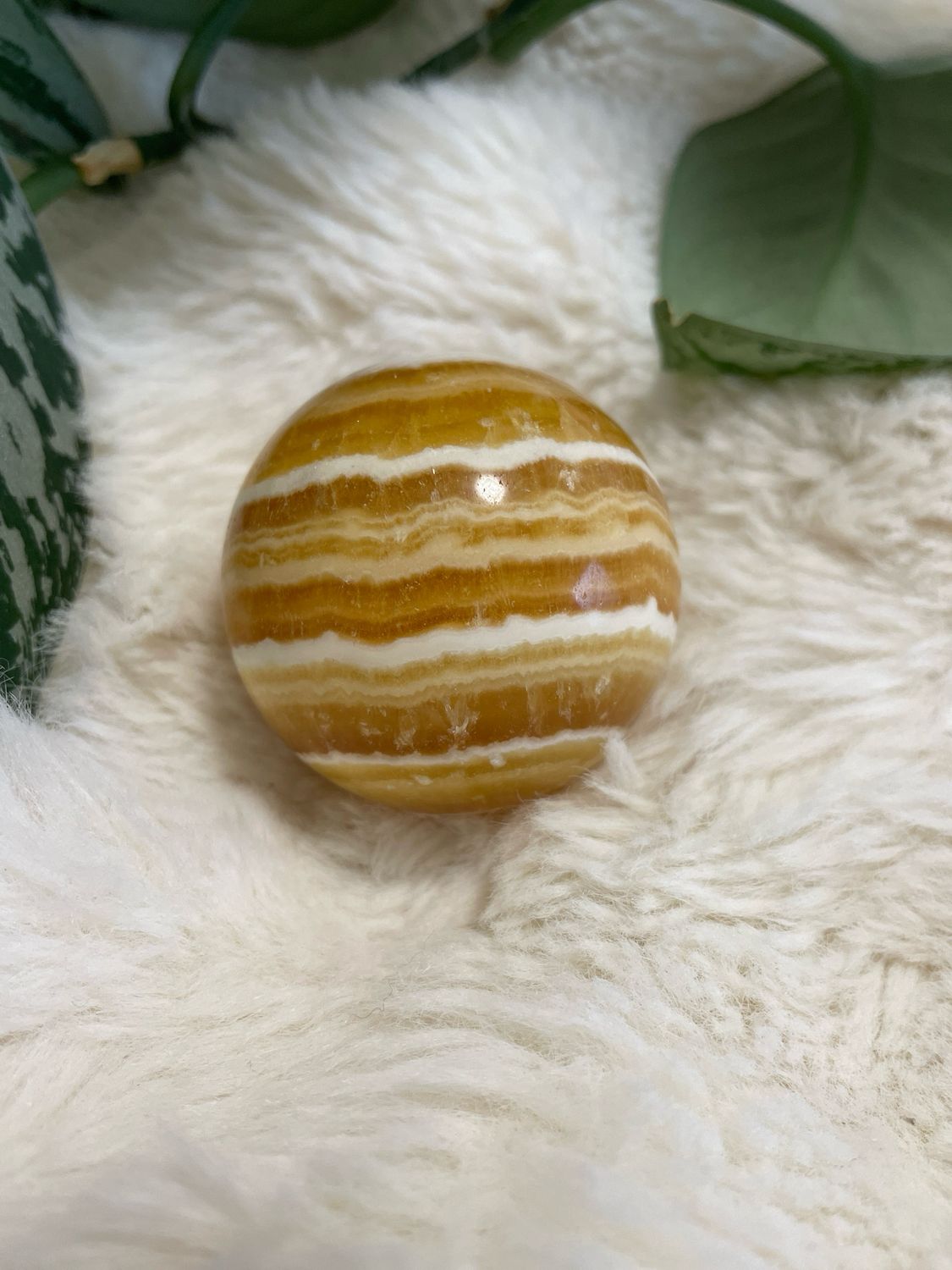 Orangencalcit Kugel