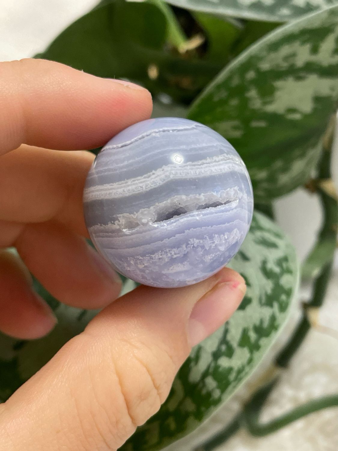 Blaue Streifenachat Kugel