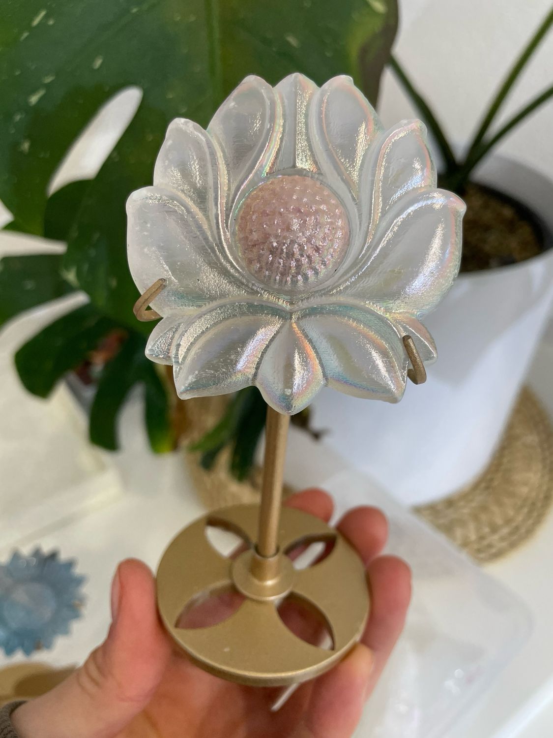 Angel Aura Selenit Lotus Blume