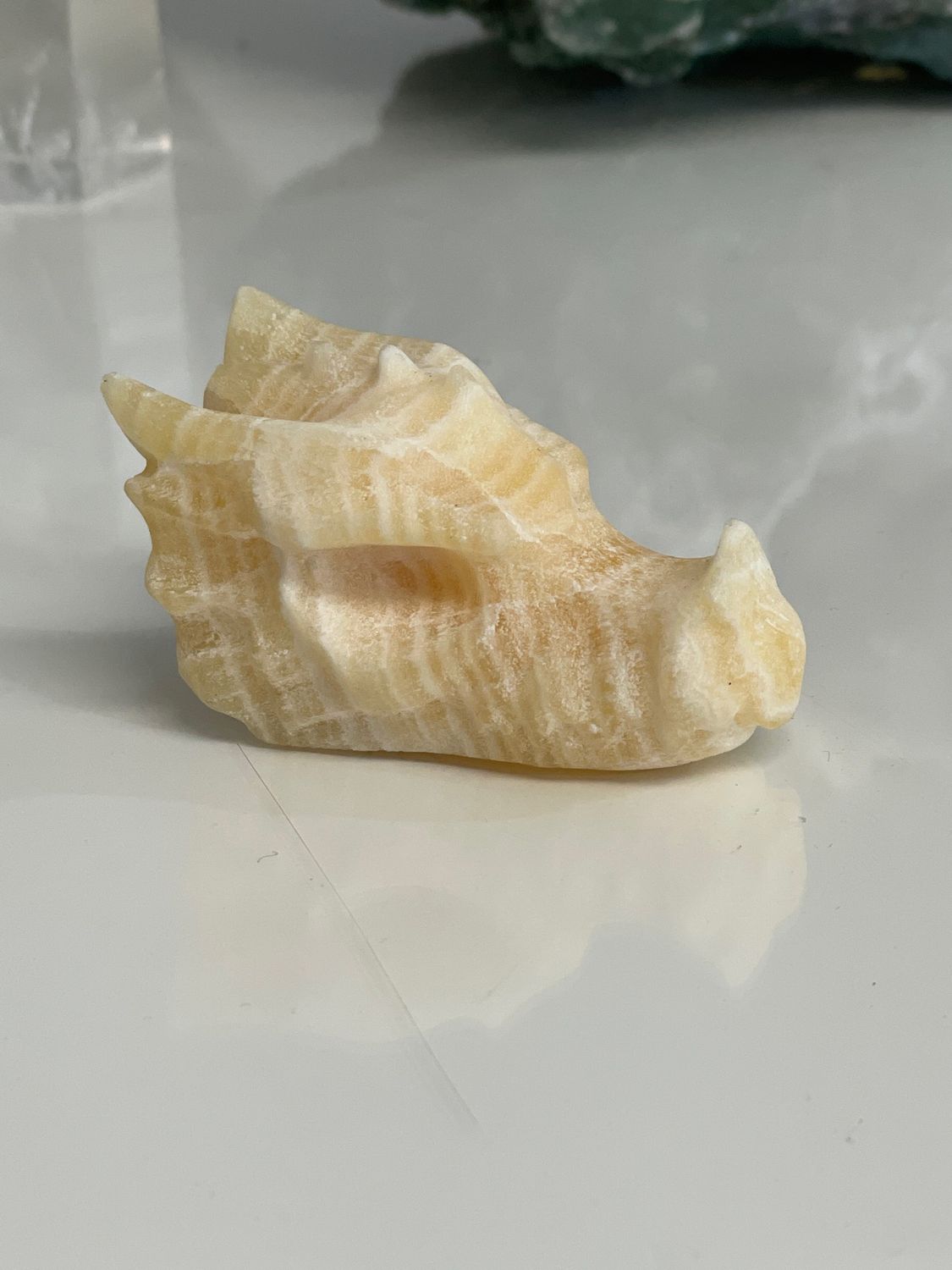 Orangencalcit Drachenkopf