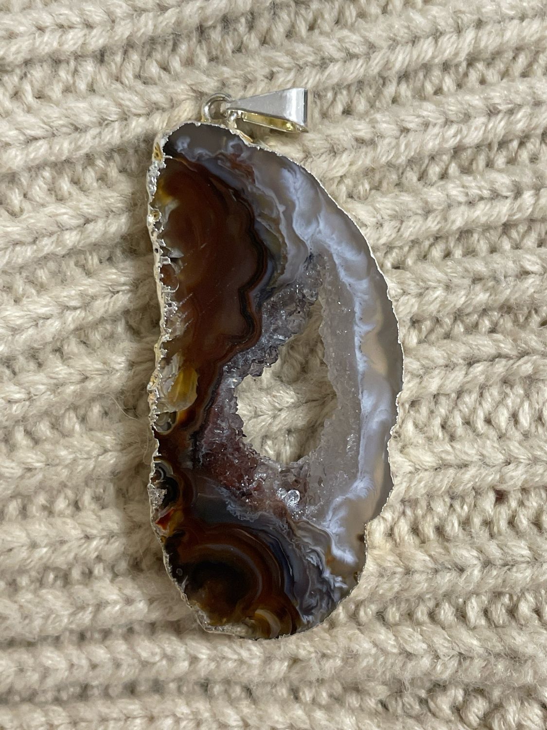 Achat Kettenanhänger „galvanisiert“