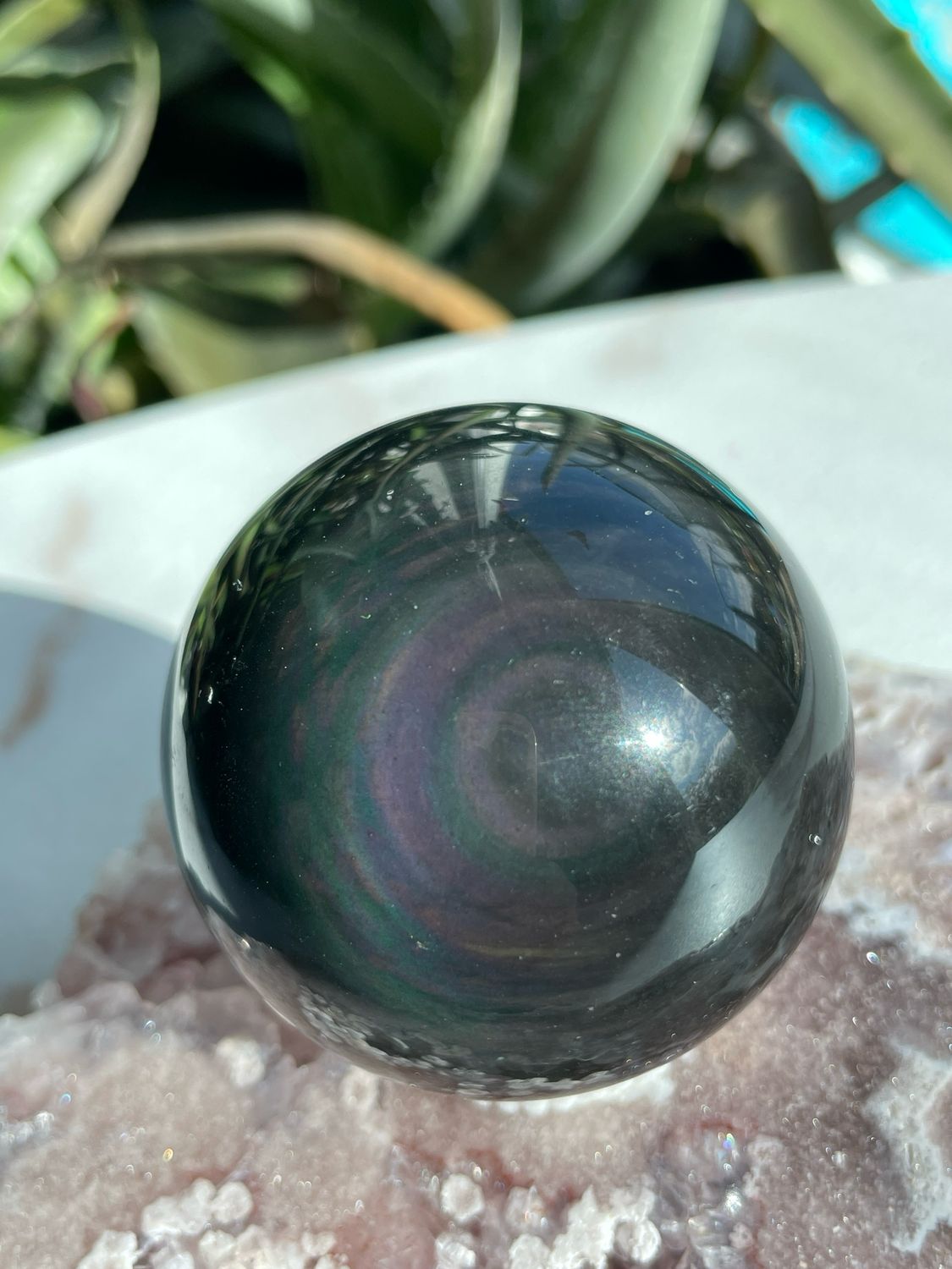 Regenbogen Obsidian x Kugel