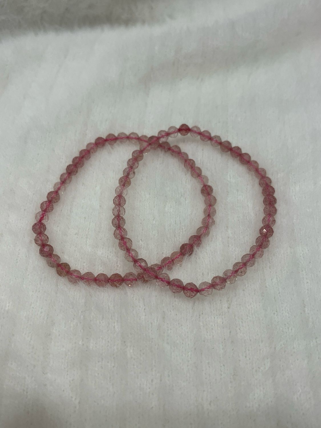 Erdbeerquarz Armband Facettiert