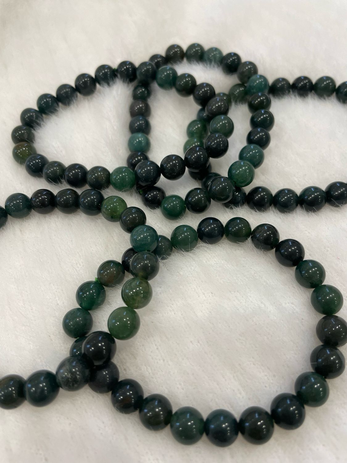 Dunkler Moosachat Armband