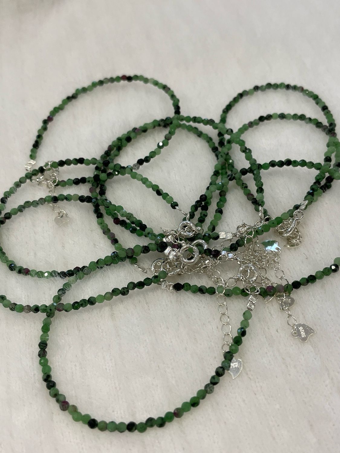 Rubin in Zoisit Armband S925