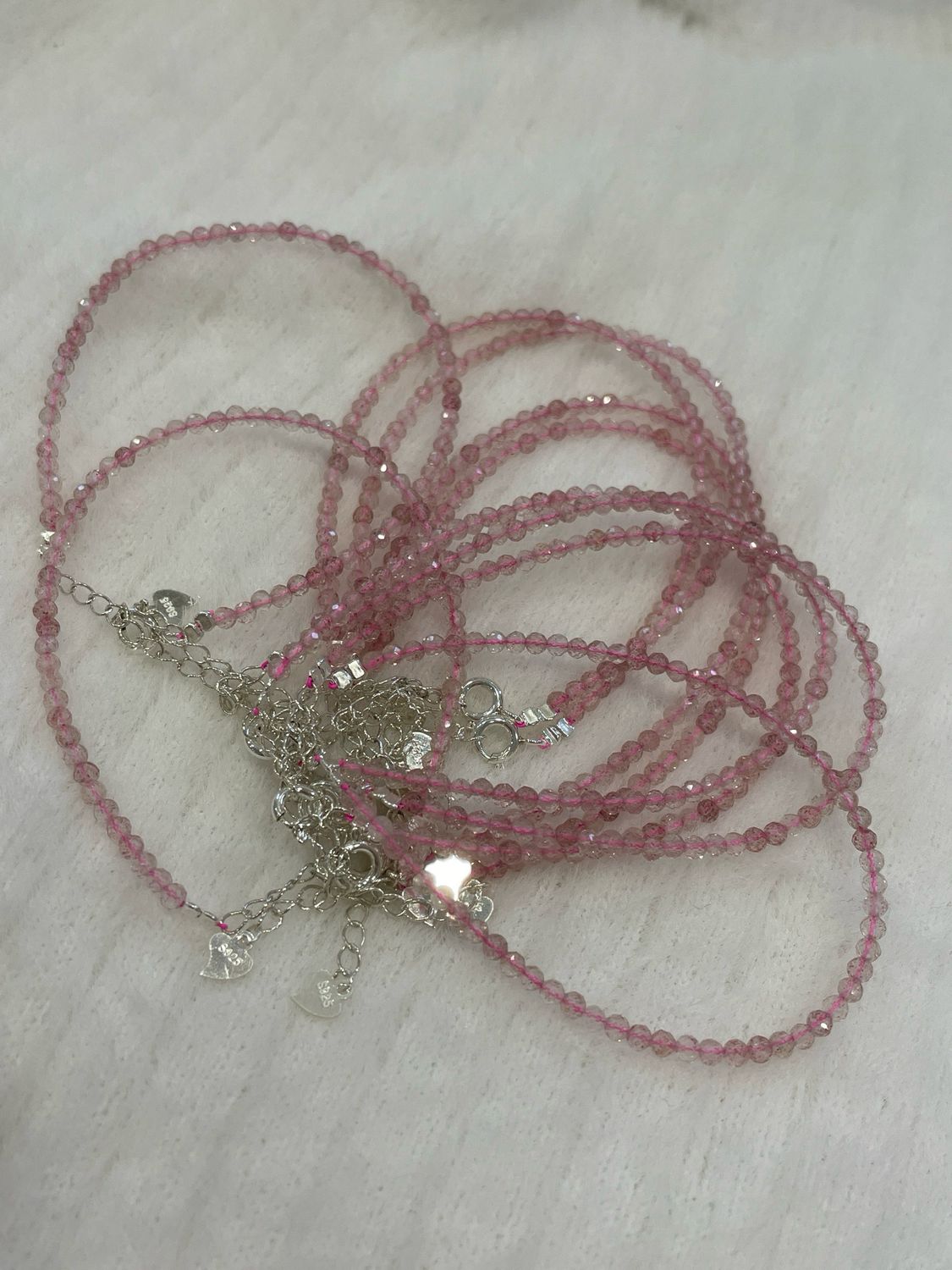 Erdbeerquarz Armband S925