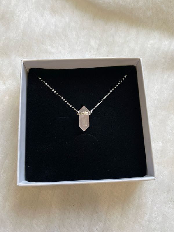 Rosenquarz Doppelender Kette S925