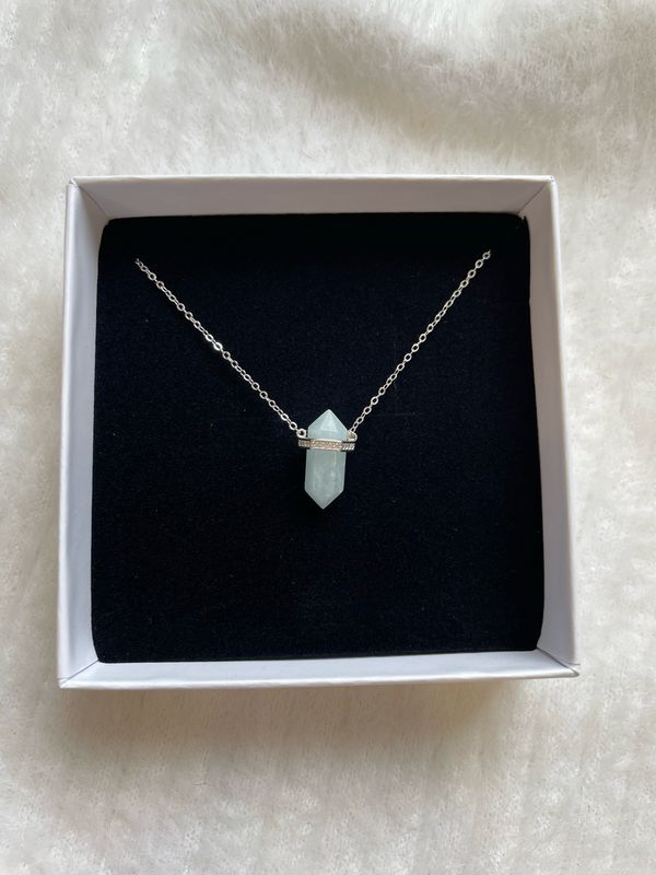 Aquamarin Doppelender Kette  S925