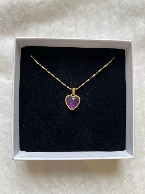 Amethyst Herz Kette Steel