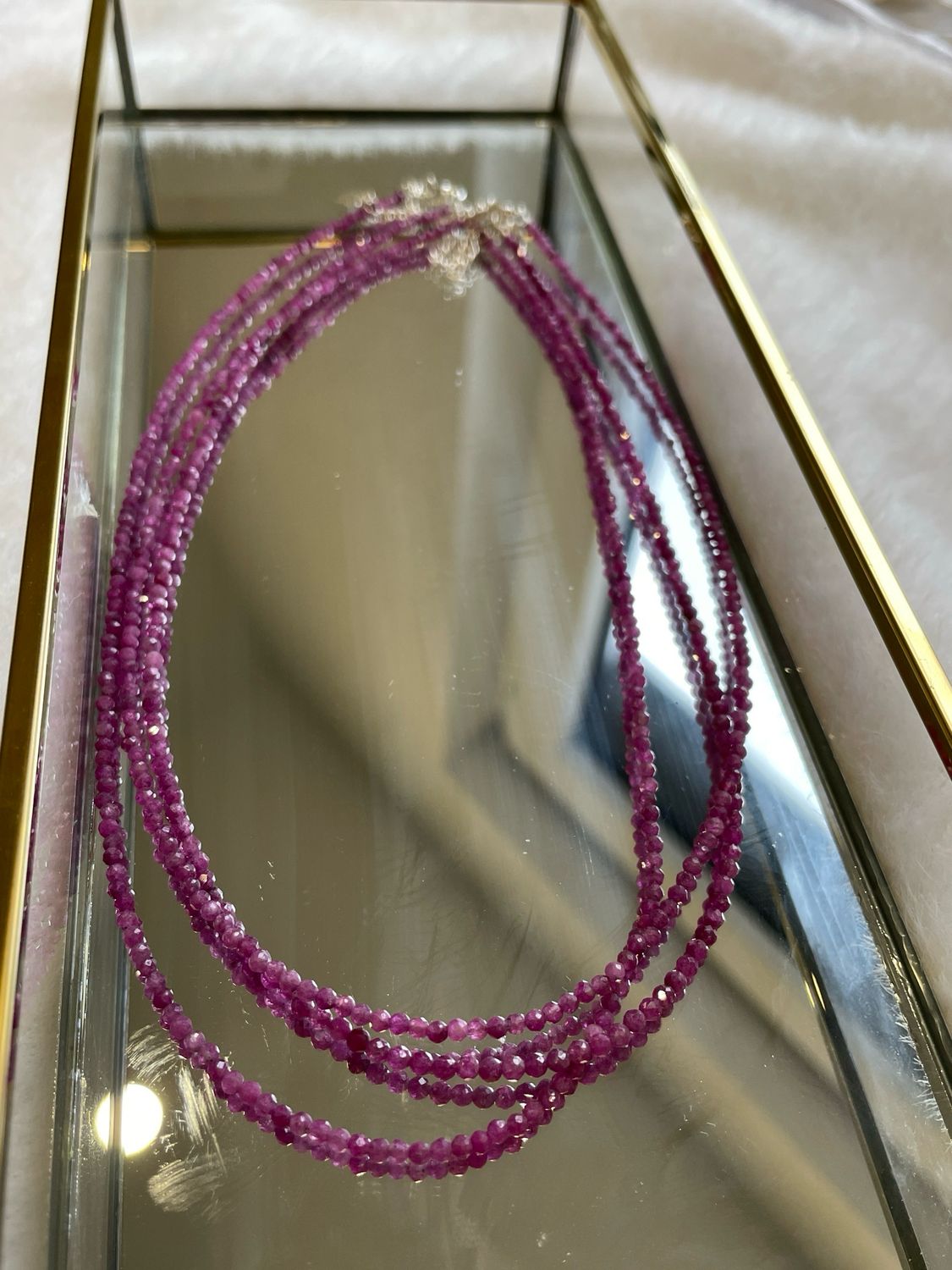 Ruby Kette (synthetisch) S925
