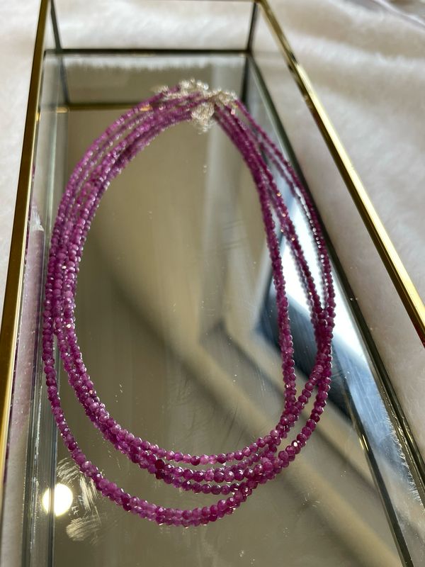 Ruby Kette (synthetisch) S925