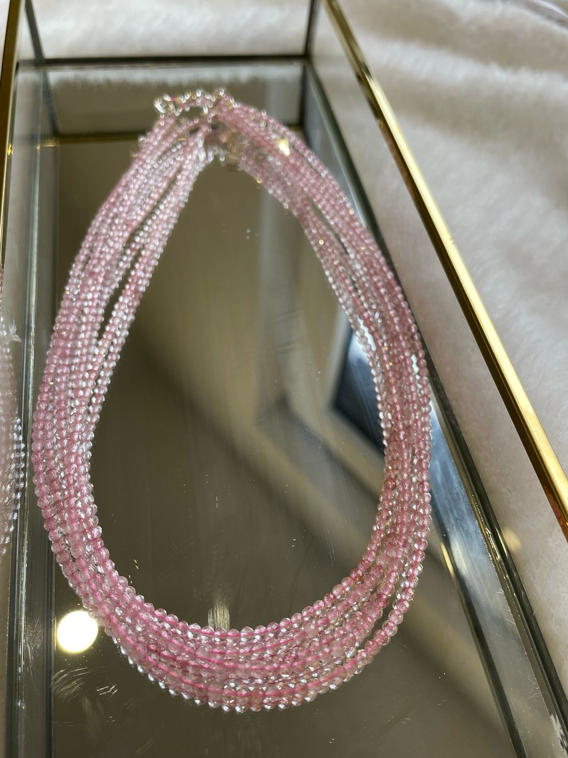 Erdbeerquarz Kette S925