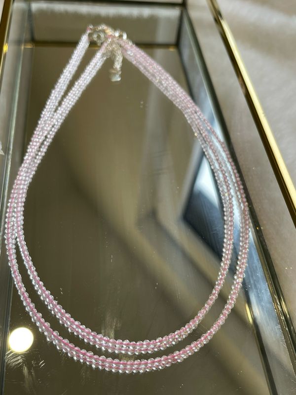 Rosenquarz Kette S925