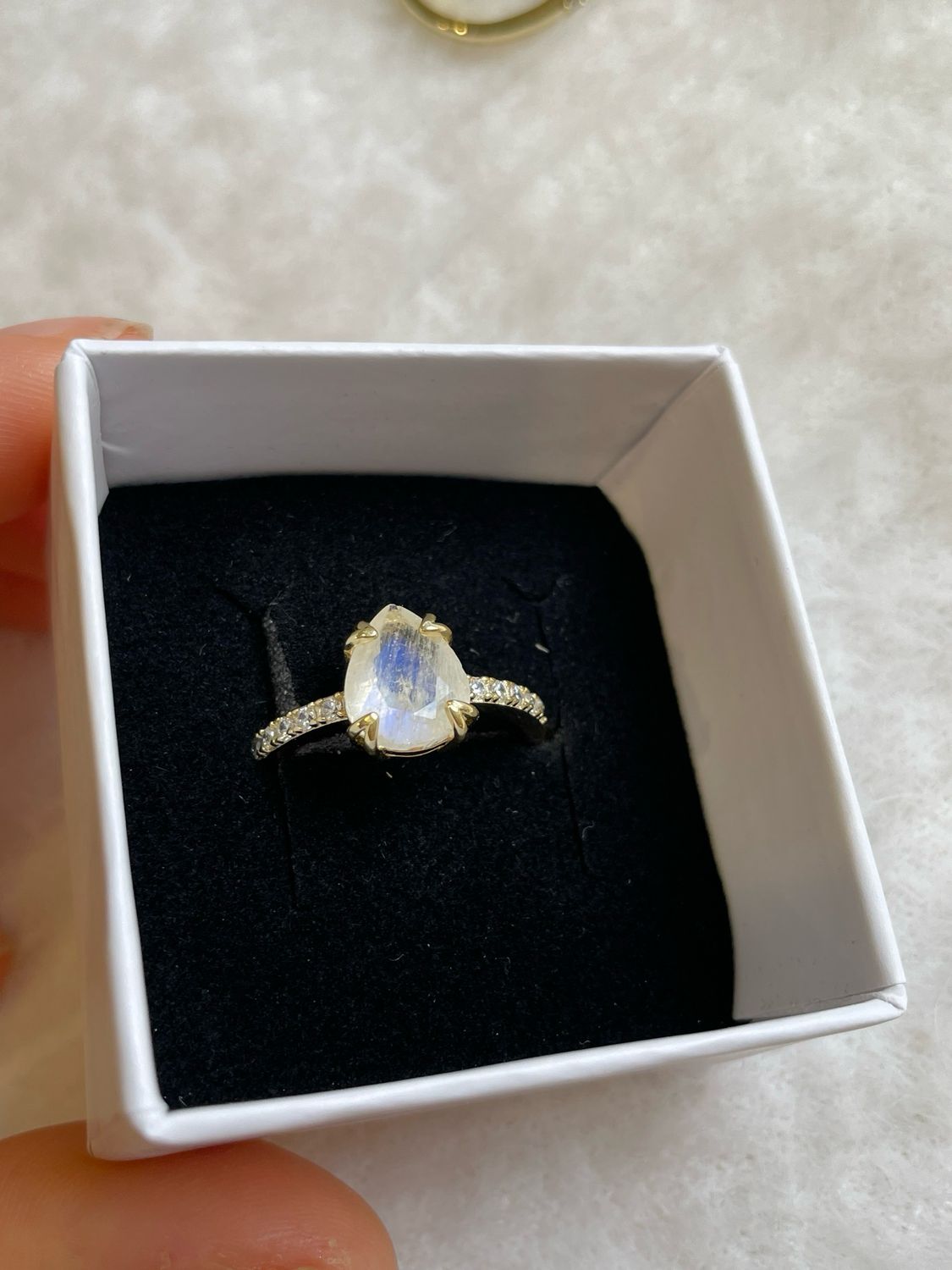 Mondstein Ring S925 vergoldet