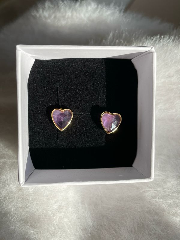 Amethyst Ohrstecker Herz S925 vergoldet Amethyst Ohrstecker Herz S925 vergoldet