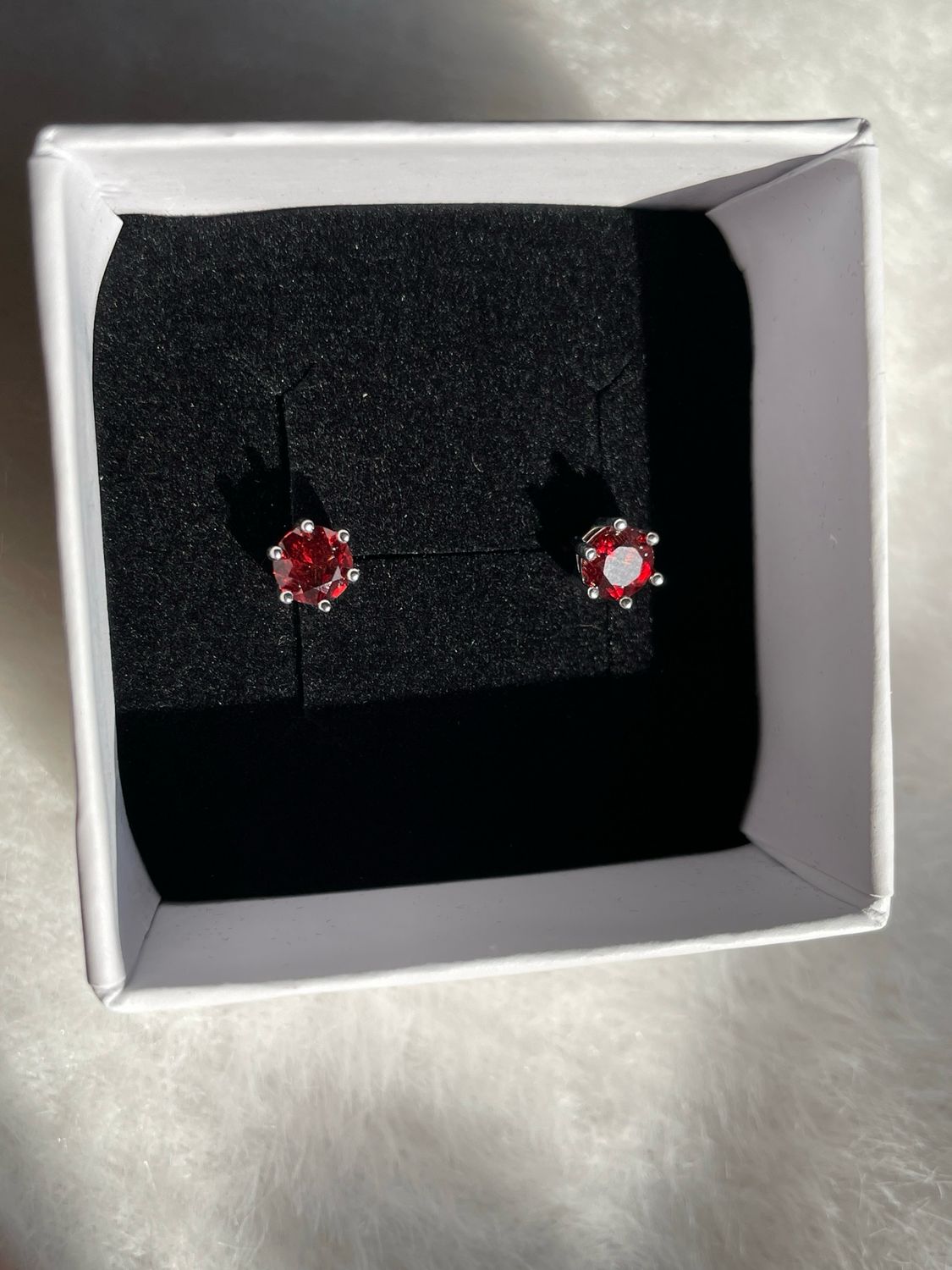 Granat Ohrstecker S925