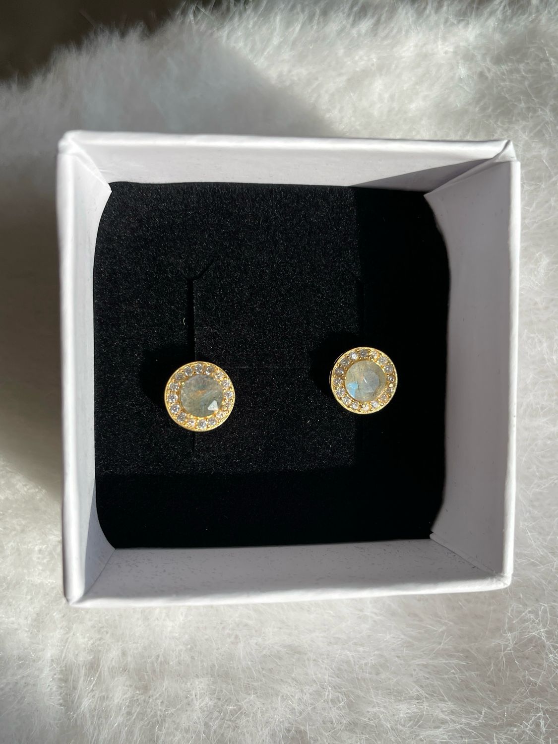 Labradorit Ohrstecker S925 vergoldet