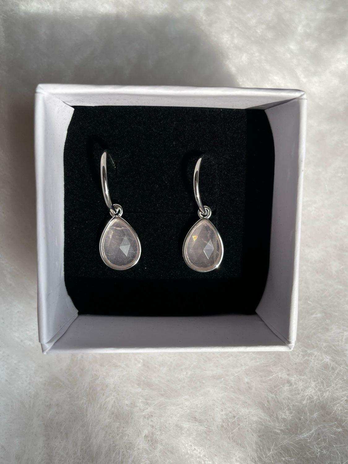 Rosenquarz Ohrringe S925 vergoldet