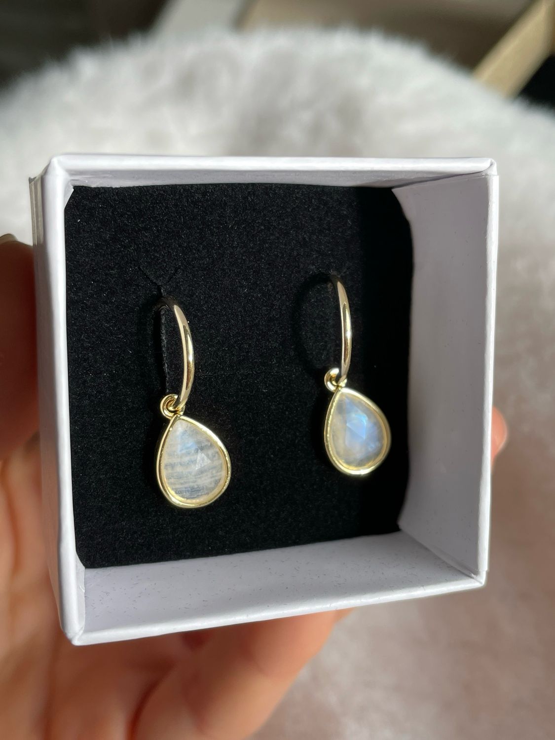 Mondstein Ohrringe S925 vergoldet