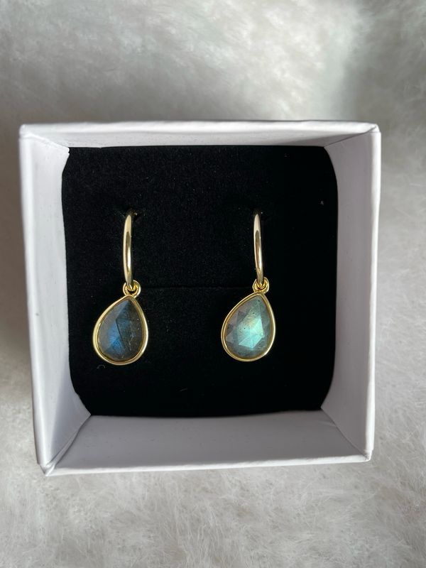 Labradorit Ohrringe S825 vergoldet Labradorit Ohrringe S825 vergoldet