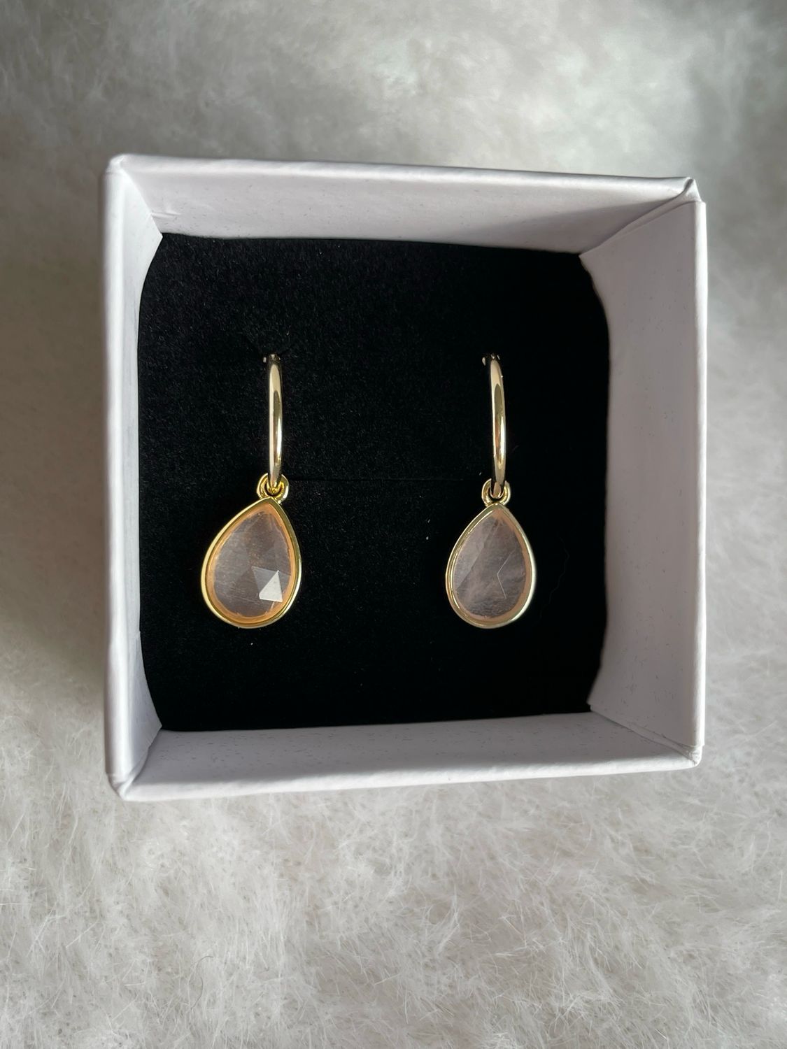 Rosenquarz Ohrringe S925 vergoldet