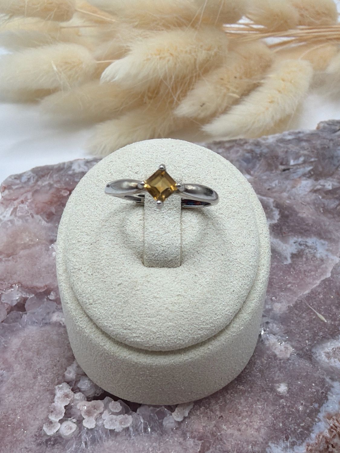 Citrin S925 Ring, gebrannt