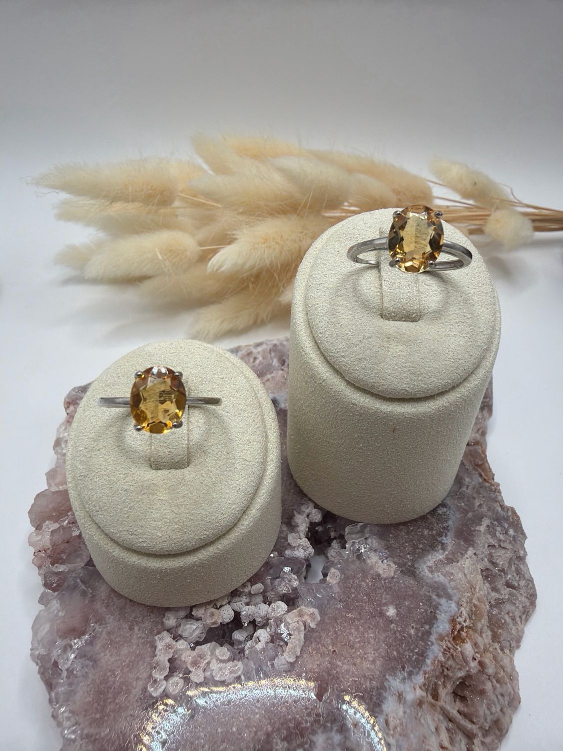 Citrin S925 Ring, gebrannt