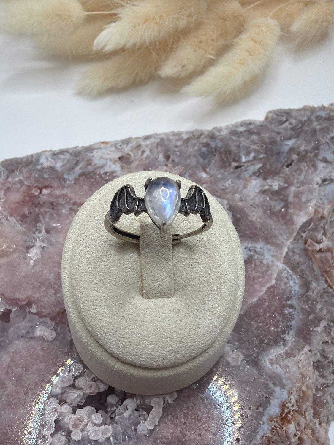 Fledermaus Mondstein Ring S925