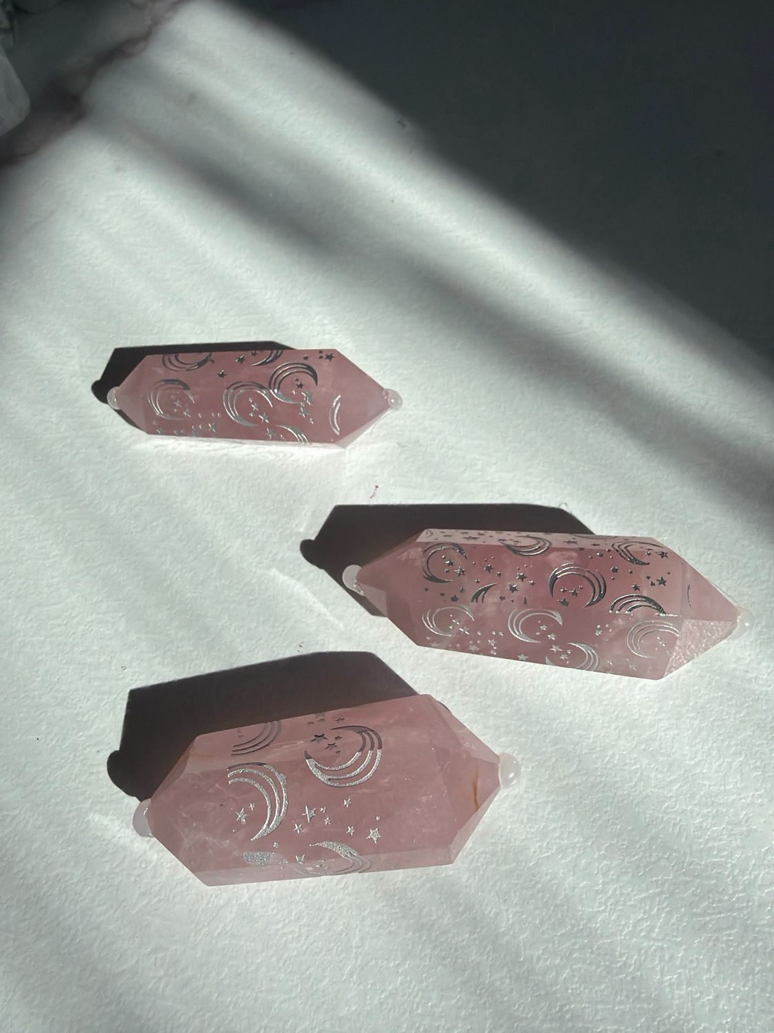 Rosenquarz Doppelender, Sonne & Mond