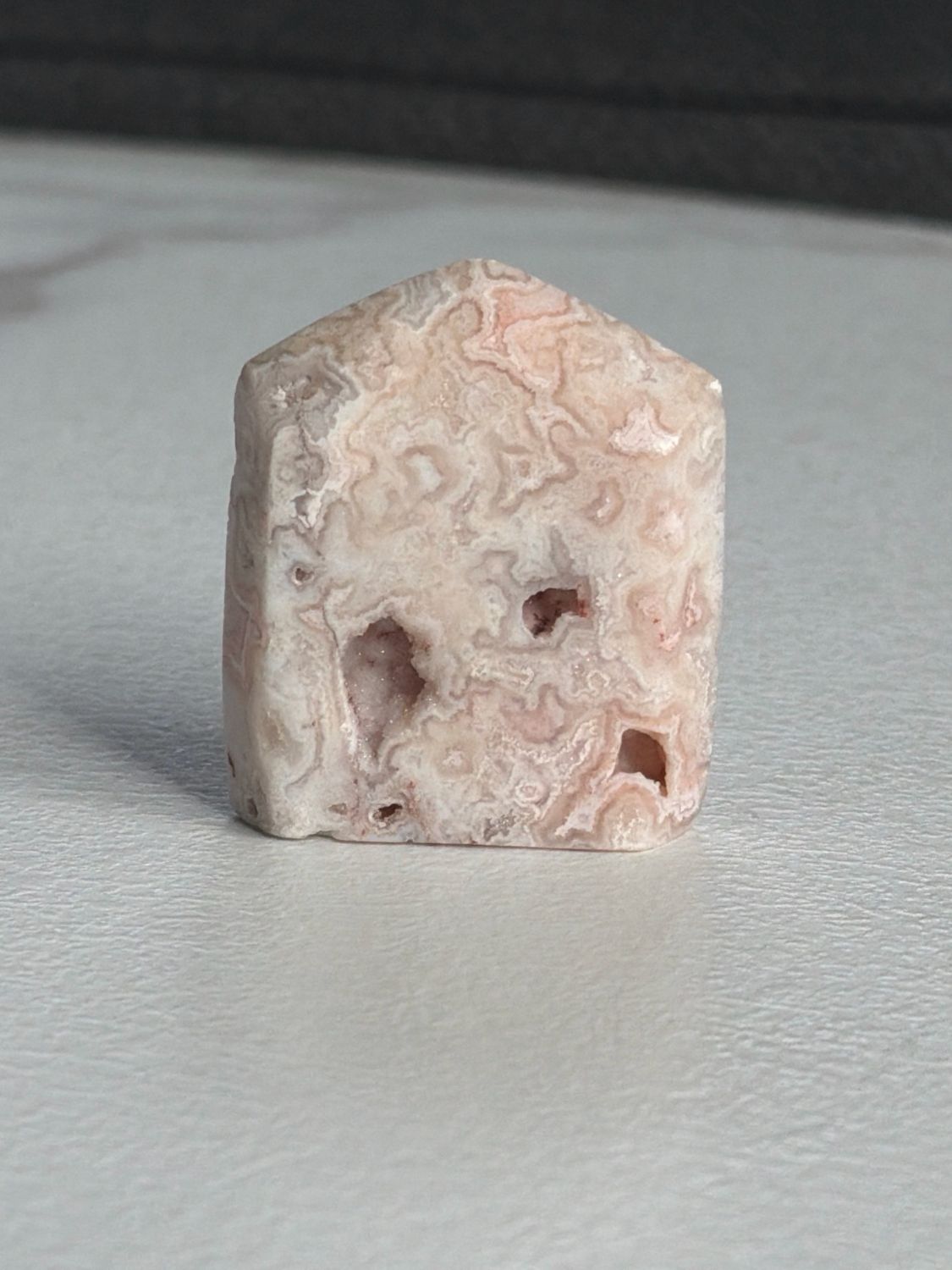 Pinkes crazy lace Achat Türmchen Pinkes crazy lace Achat Türmchen