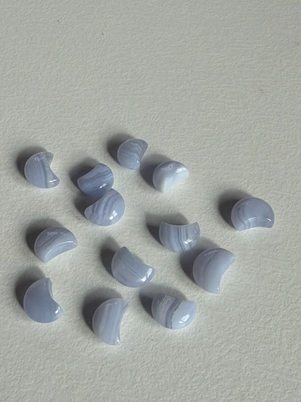 Blauer Streifenachat Mond, Mini Blauer Streifenachat Mond, Mini