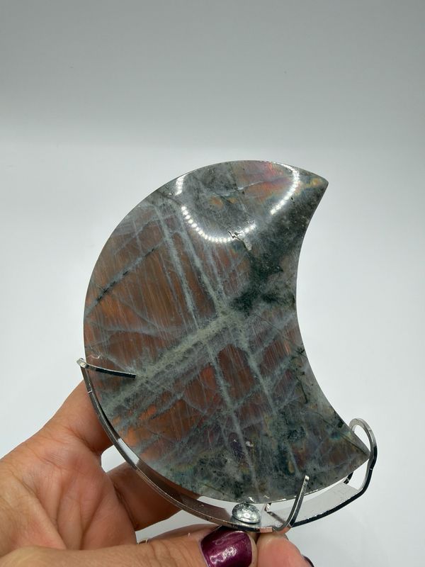 Labradorit Mond x Silber Ständer Labradorit Mond x Silber Ständer
