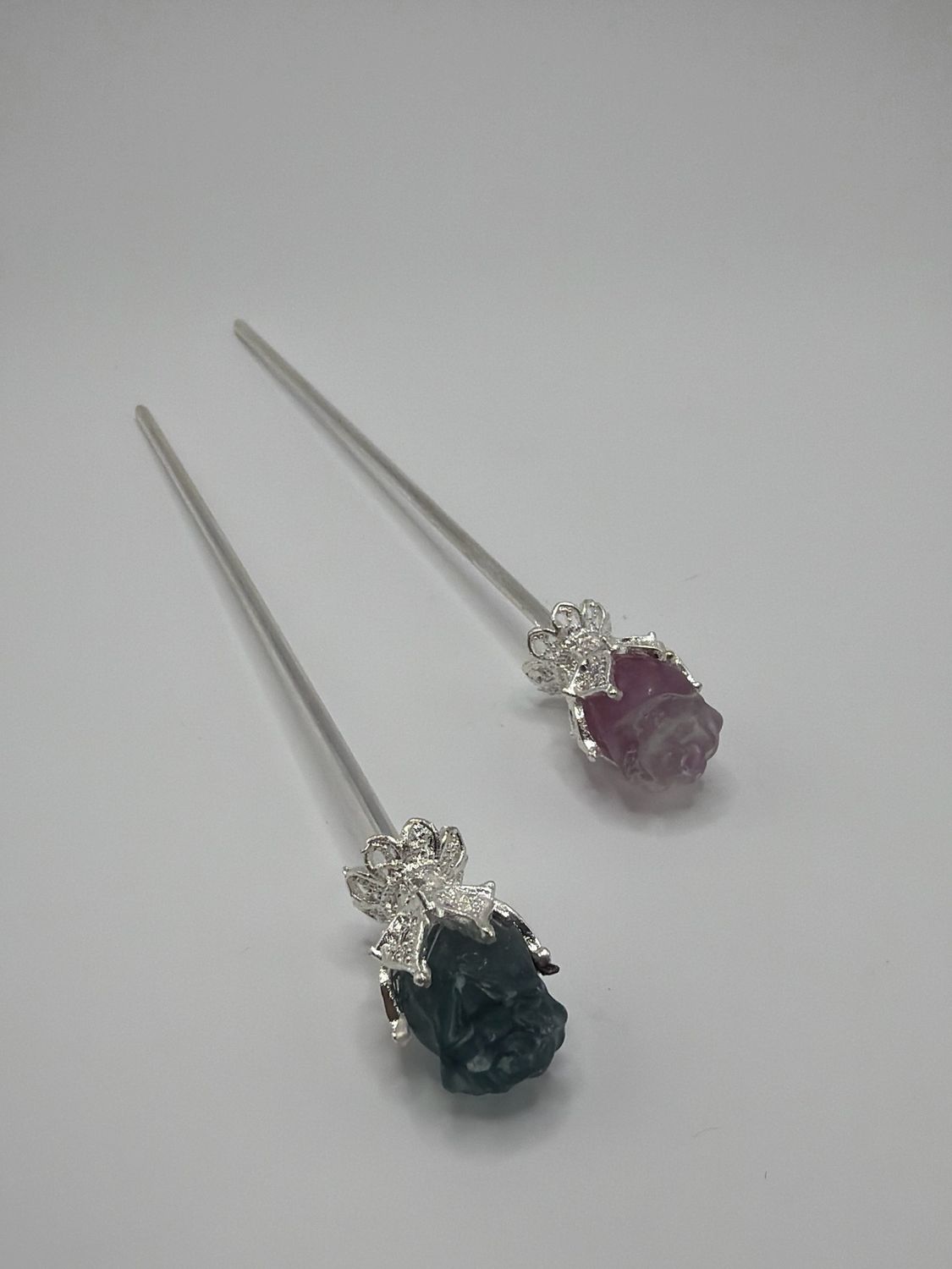 Haarnadel Fluorit, silber Haarnadel Fluorit, silber