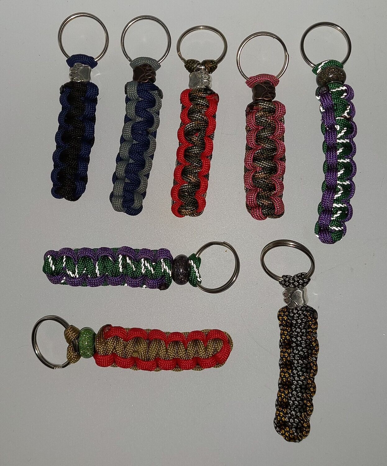 Sleutelhanger  Paracord plat met kraal
