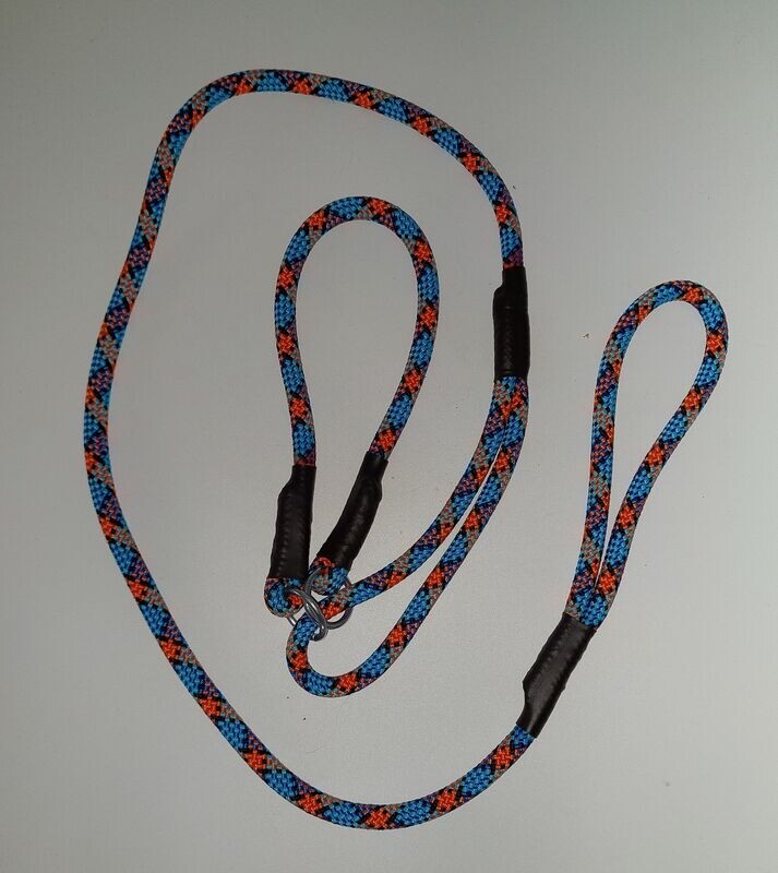 Leiband Half-Check blauw/oranje