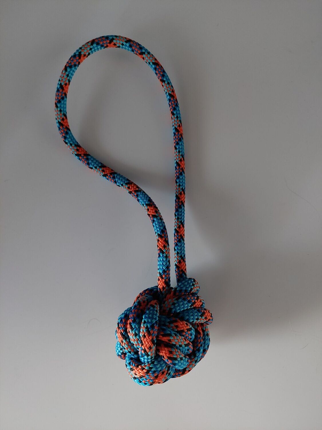 Hondenspeeltje balletje paracord blauw/oranje