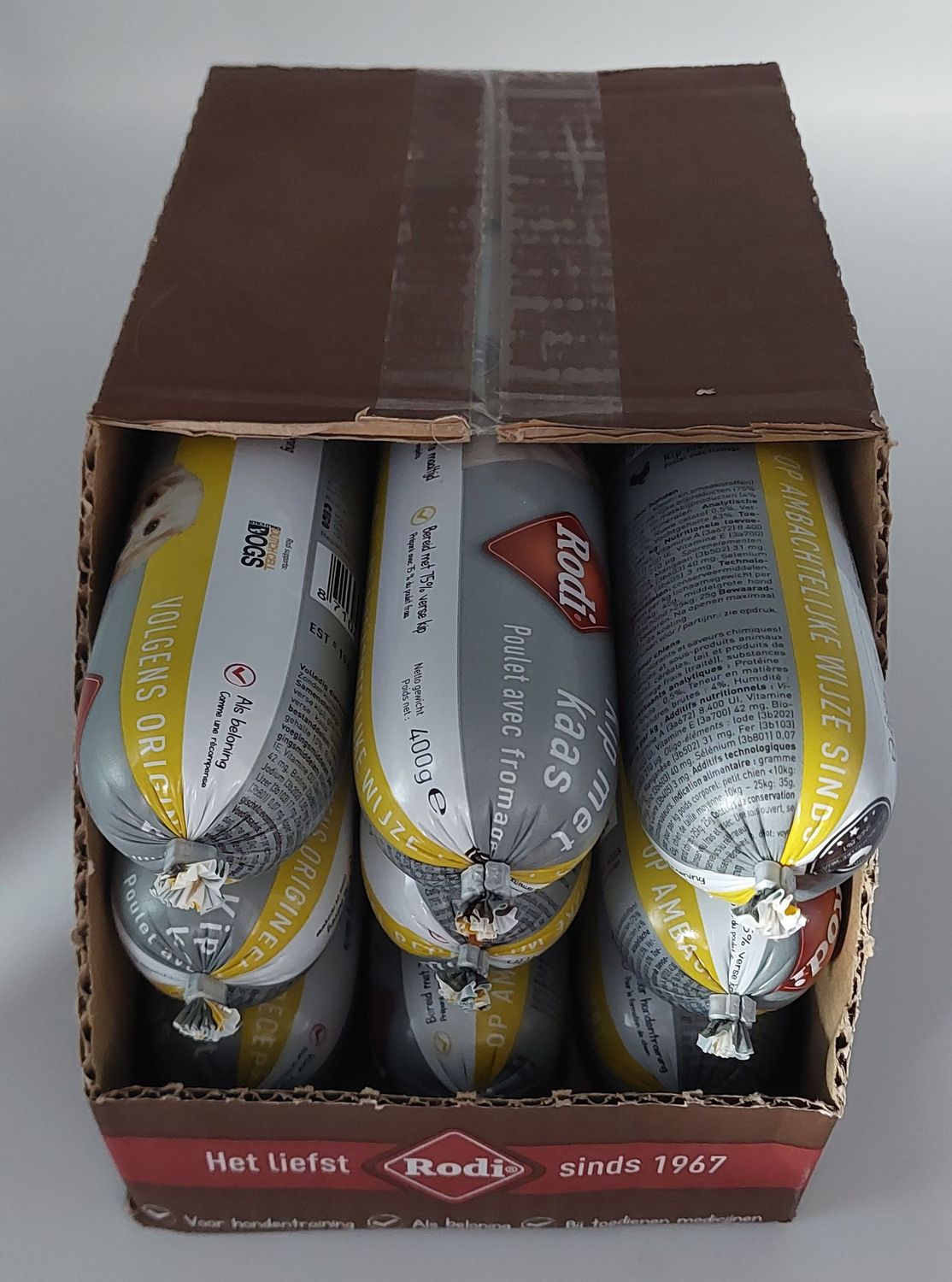 Rodi worst kip&kaas 400gr (doos van 9 stuks)