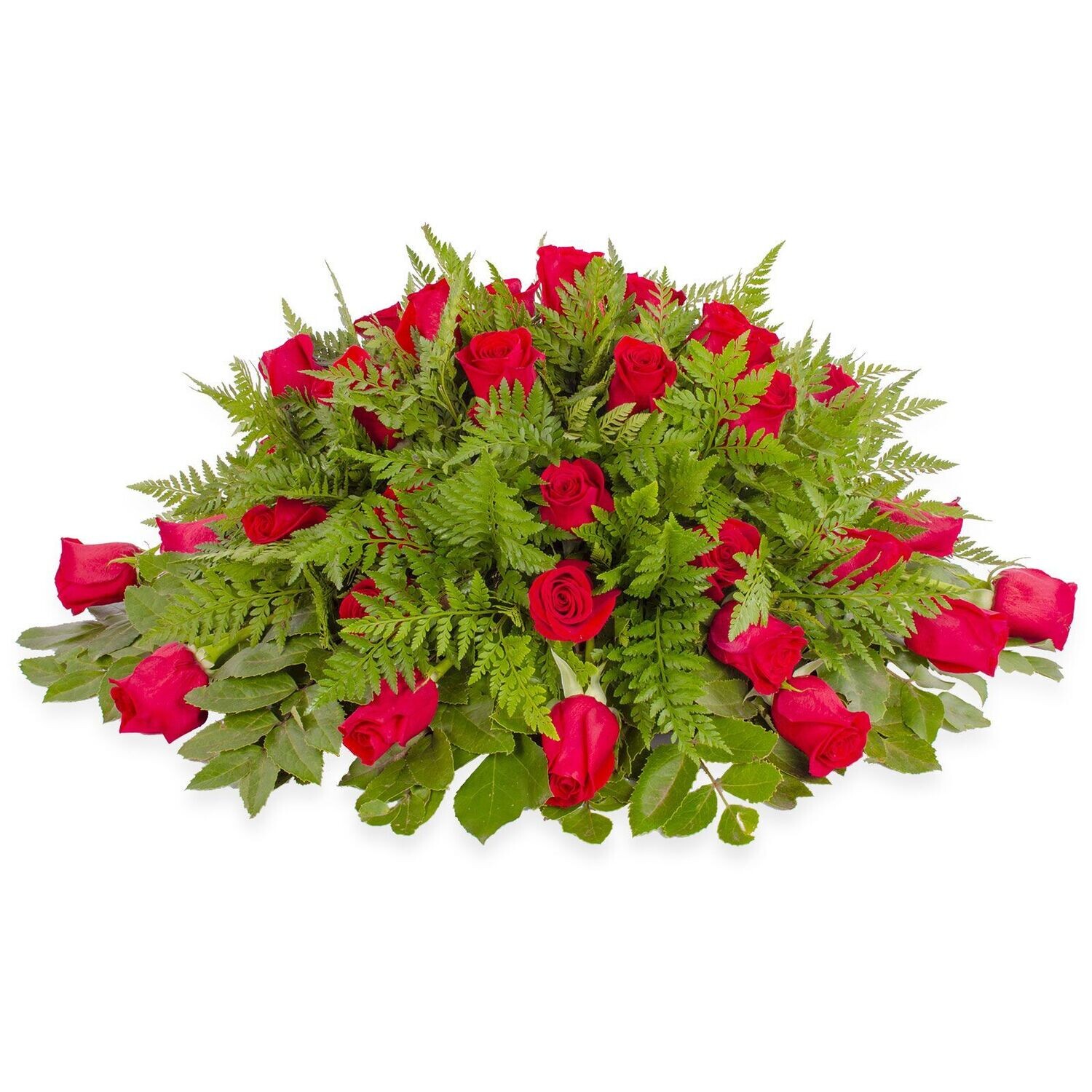 Manto Fúnebre 01 - Ovalado con 40 rosas rojas
