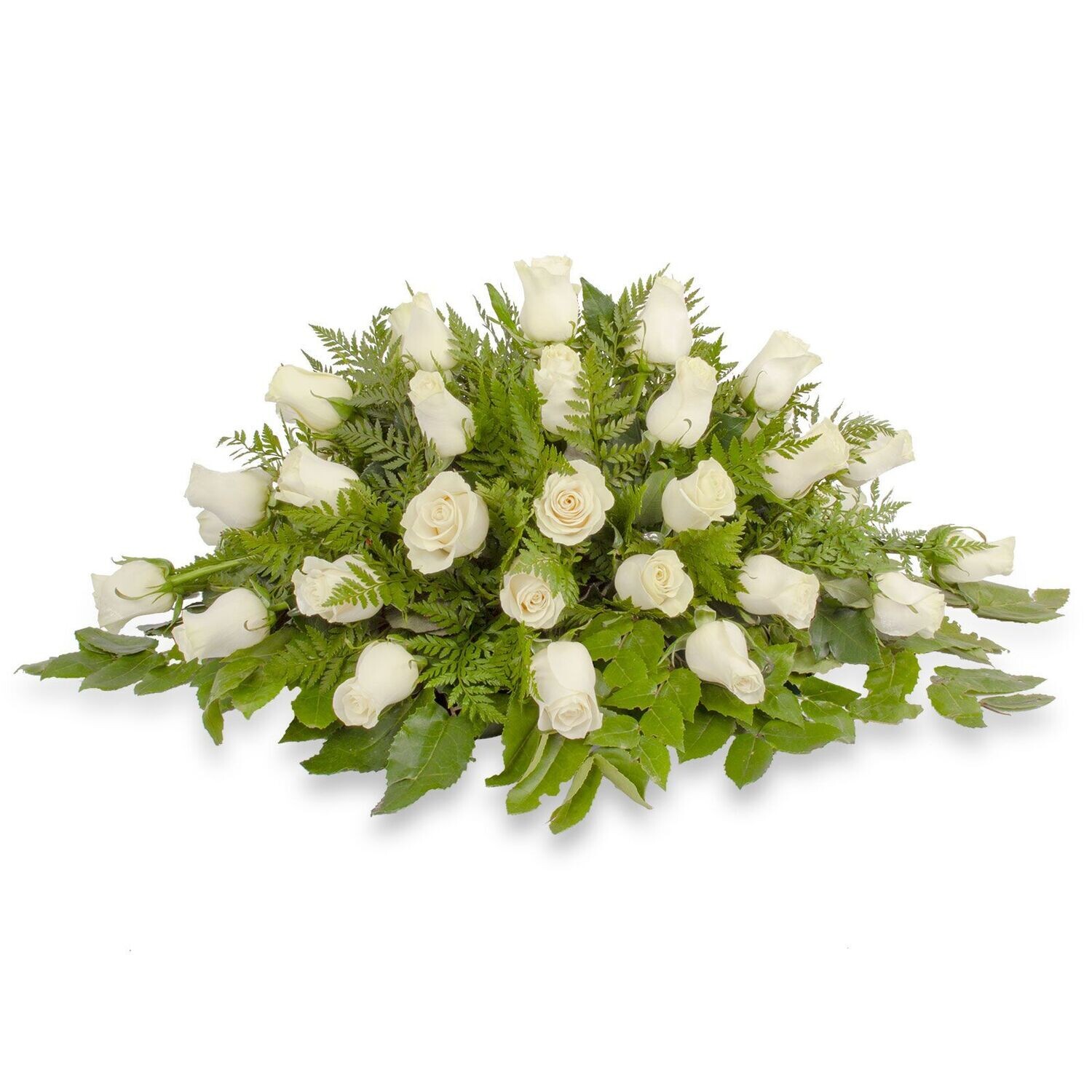 Manto Fúnebre 02 - Ovalado con 40 rosas blancas