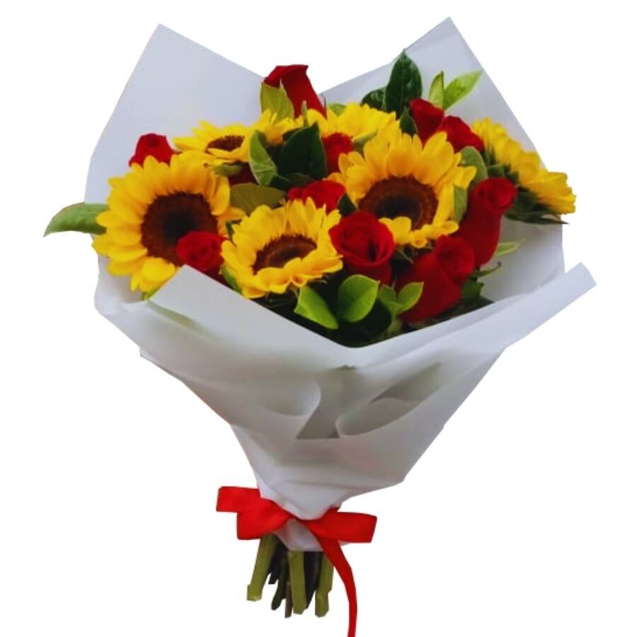RAMO DE ROSAS Y GIRASOLES