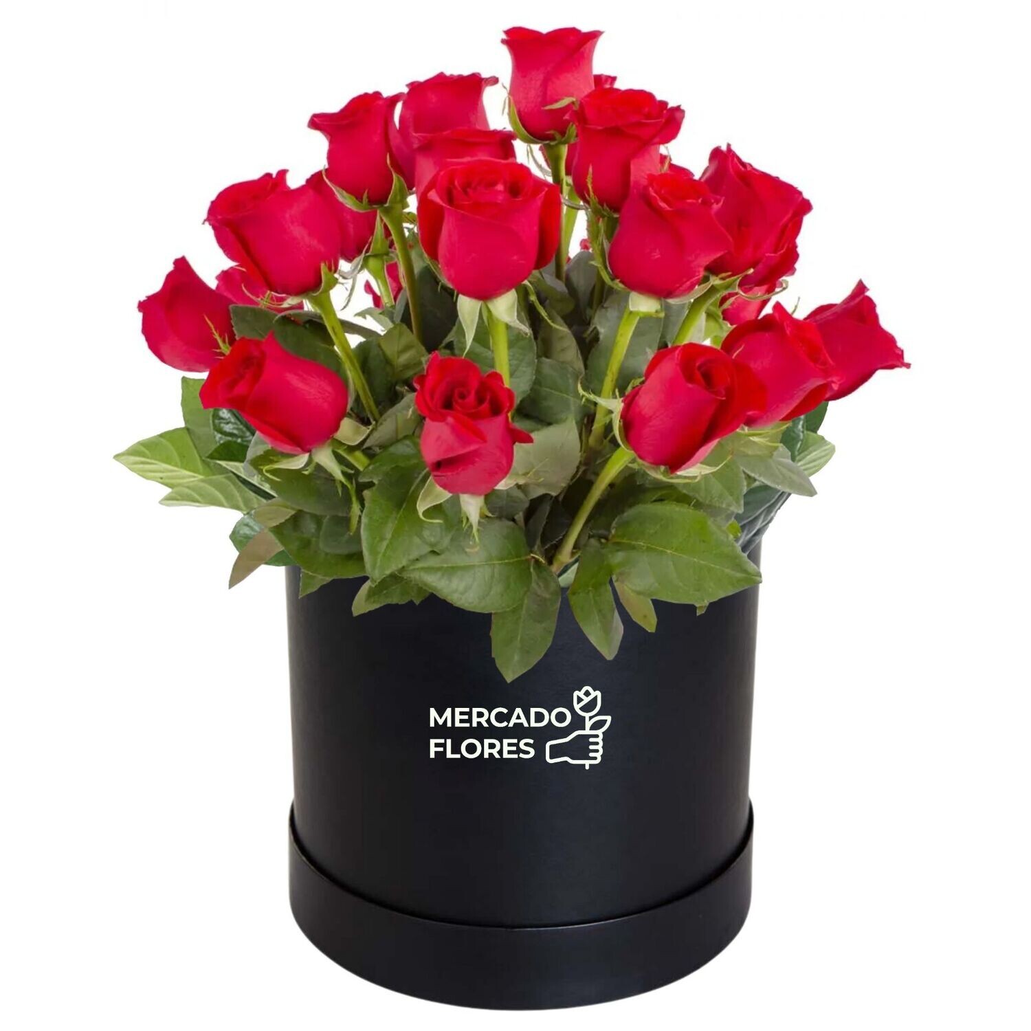 Sombrerera con rosas y verdes selectos